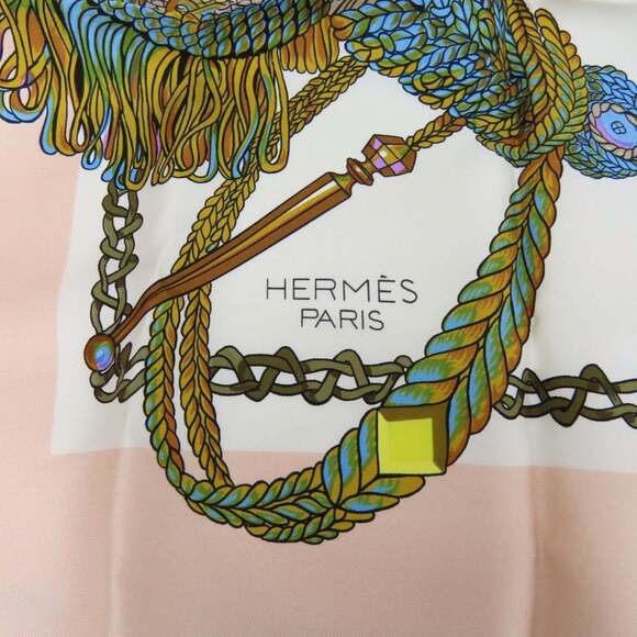HERMES Pink Silk Scarf - Picture 4 of 10